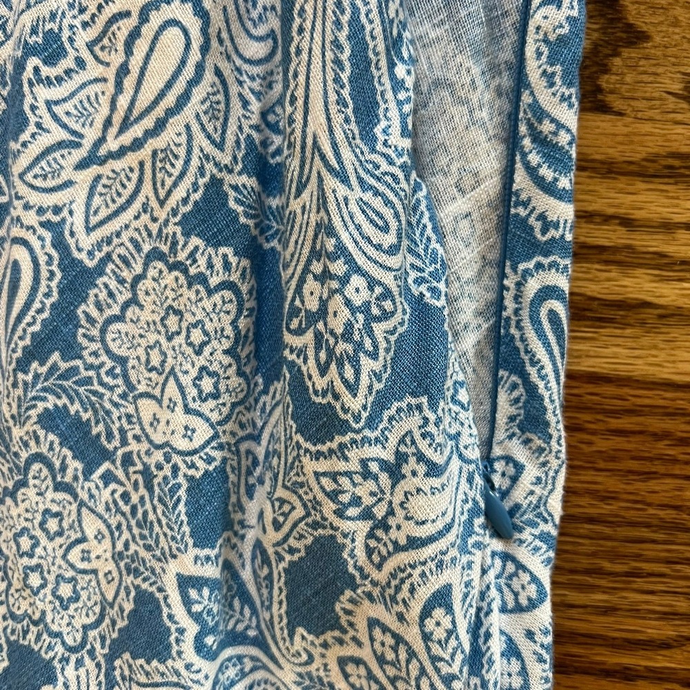 Boden Blue Paisley Puff Sleeve Smocked Midi Dress Womens Excellent Size 8R - Picture 6 of 10